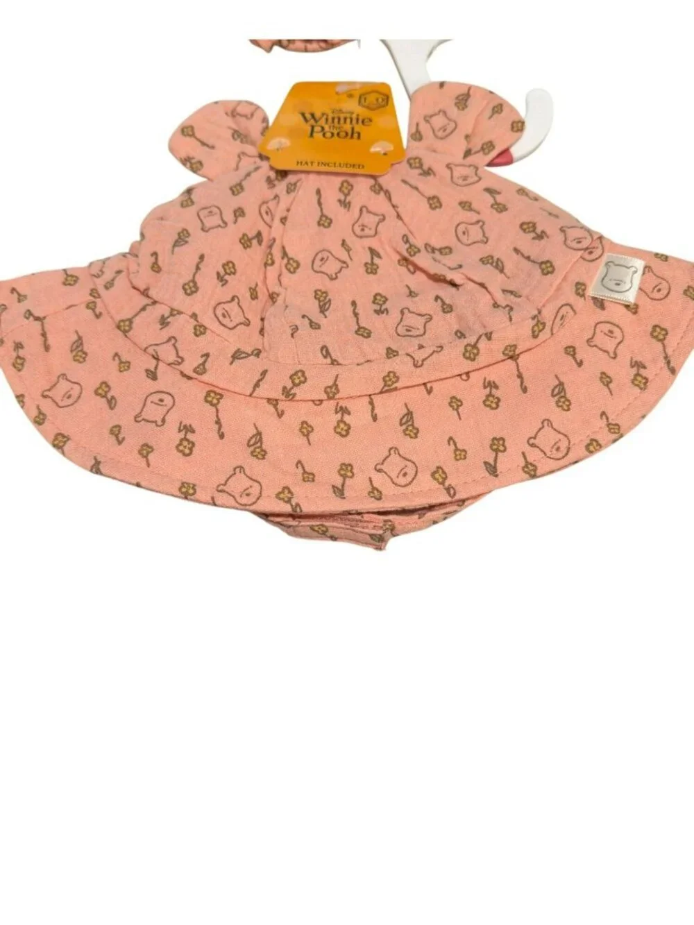 Disney Winnie The Pooh Newborn Pink Baby Romper & Hat Set New